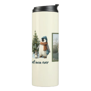 Personalized Winter Penguin “Best Mom Ever” Thermal Tumbler