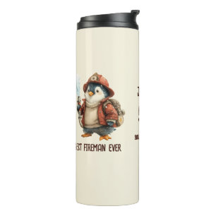 Personalized Winter Penguin Firefighter Gift Mug
