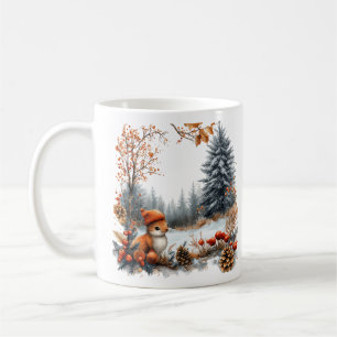Personalized Winter Squirrel in Frosted Forest Coffee Mug