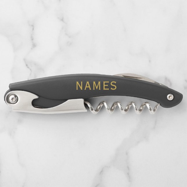 Personalized With 2 Last Name or Nickname on Them Corkscrew (Front)