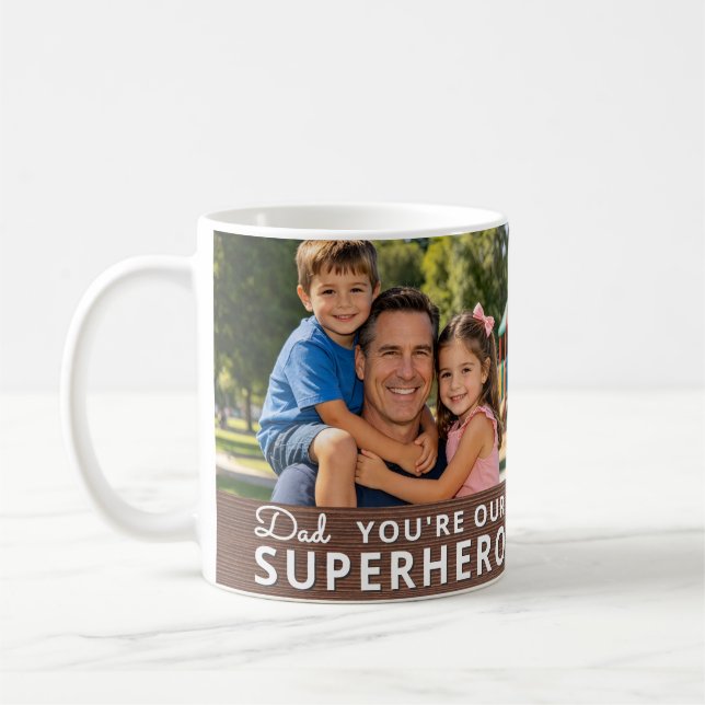 Personalized with 2 Photos and Text Coffee Mug (Left)