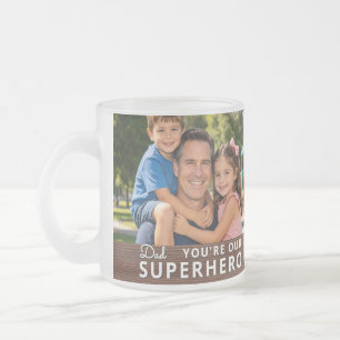 Personalized with 2 Photos and Text Frosted Glass Coffee Mug