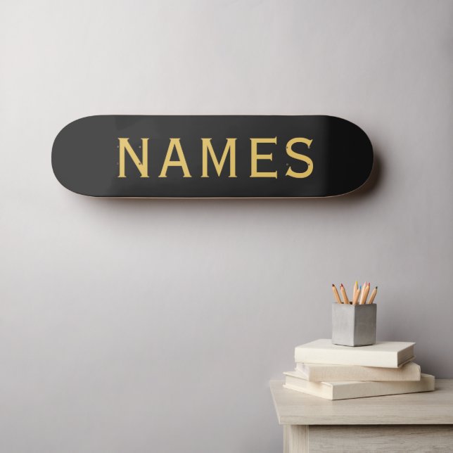 Personalized With Last Name or Nickname on Them Skateboard (Wall Art (Horz))