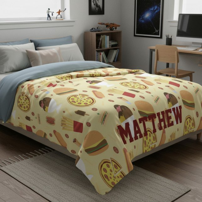 Personalized with Name Fast Food Fleece Blanket (Creator Uploaded)