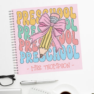 Personalized With Name Preschool Teacher Custom Notebook