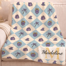 Personalized Wizard School Blue Monogram Name