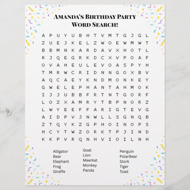 Personalized Word Search Puzzle | Double-Side Flyer (Front)
