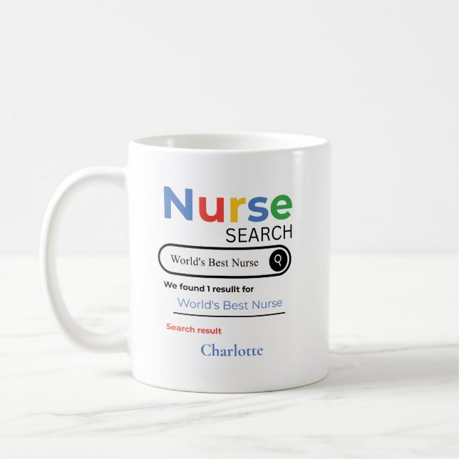 Personalized World’s Best Nurse Search Result Coffee Mug (Left)