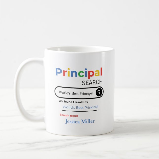 Personalized World’s Best Principal Search Result Coffee Mug (Left)