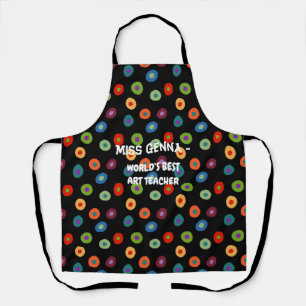 Personalized World’s Best Teacher Colorful Polkas Apron