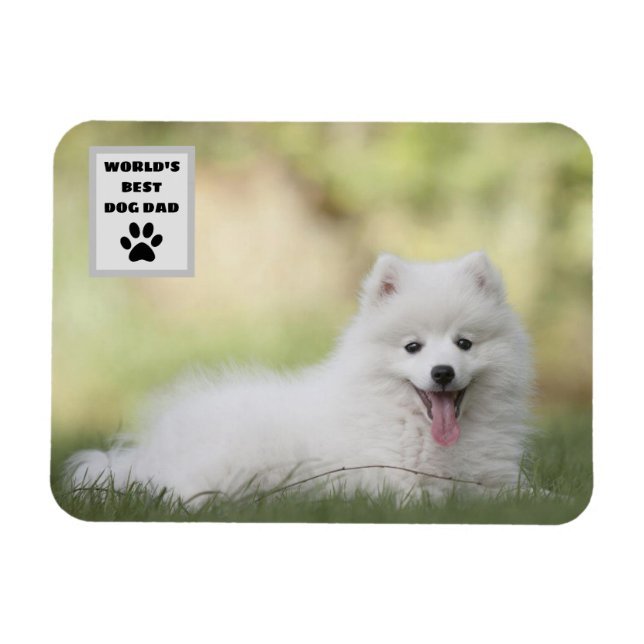 Personalized World's Best Dog Dad Custom Photo Magnet (Horizontal)