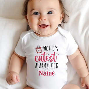 Personalized "World's Cutest Alarm Clock" Baby Bodysuit