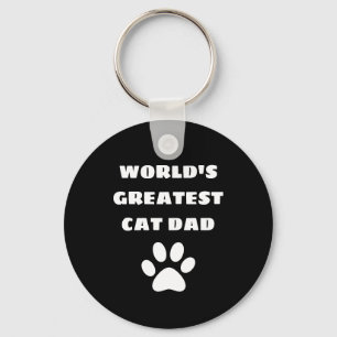Personalized World's Greatest Cat Dad Custom Text Key Ring