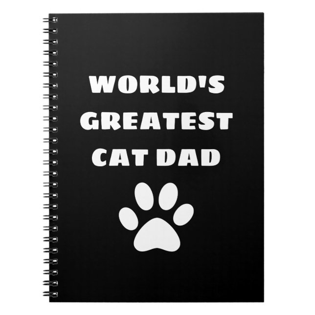 Personalized World's Greatest Cat Dad Custom Text Notebook (Front)