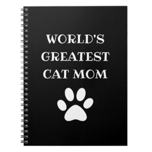 Personalized World's Greatest Cat Mom Custom Text Notebook