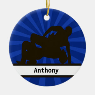 Personalized Wrestler Christmas Ornament