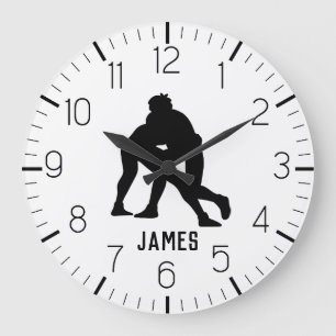 PERSONALIZED Wrestling  Large Clock