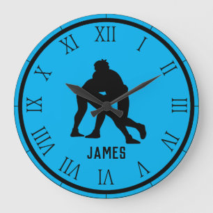 PERSONALIZED Wrestling Large Clock