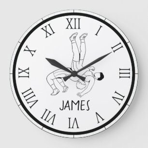 PERSONALIZED Wrestling  Large Clock