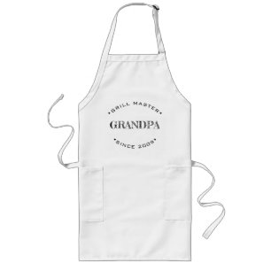 Personalized Year Grill Master GRANDPA Since  Long Apron