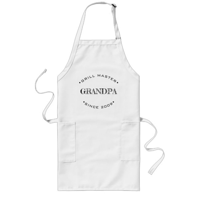 Personalized Year Grill Master GRANDPA Since  Long Apron (Front)