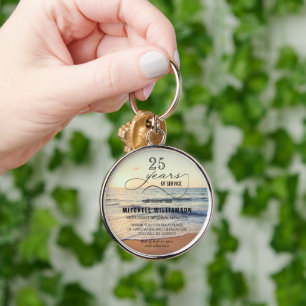 Personalized Years of Service Retirement Keepsake Key Ring