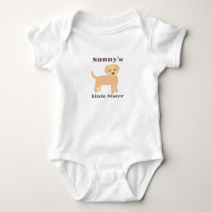 Personalized Yellow Lab Little Sister Brother Baby Bodysuit