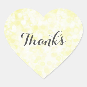 Personalized Yellow Simply Heart Stickers Pink