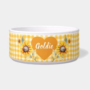 Personalized Yellow Sunflower Plaid