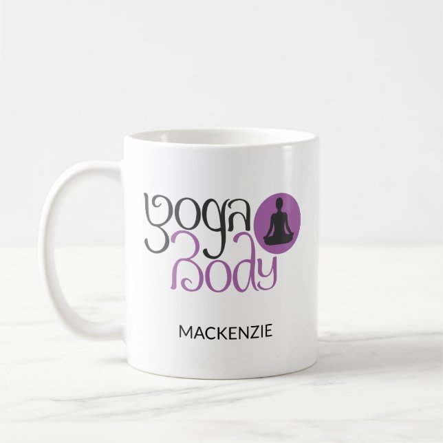 Personalized Yoga Body With Yoga Pose Graphic Coff Coffee Mug (Left)