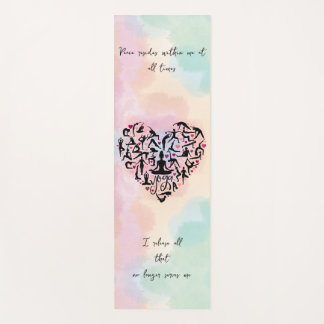 Personalized yoga mat with heart and text