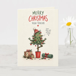 Personalized Yoga Teacher Funny Christmas Card