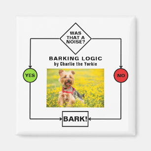 Personalized Yorkie Dog Barking Logic Photo Name Magnet