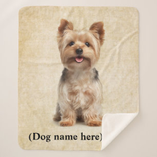 Personalized Yorkie Dog Mom Sherpa Blanket