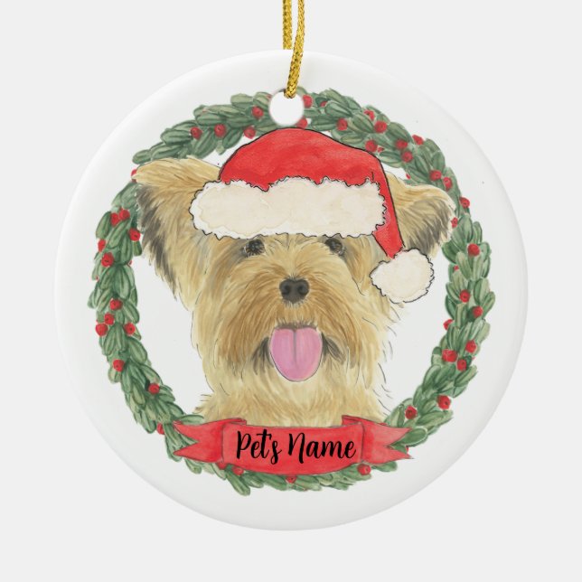 Personalized Yorkie Yorkshire Terrier Ceramic Tree Decoration (Front)