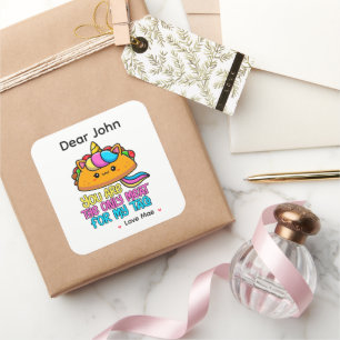 Personalized You Are The Only Meat For My Taco Square Sticker