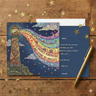 Personalized You Radiate Kindness Empowering Card