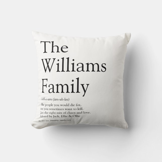 Personalized Your Family Definition Cushion (Front)