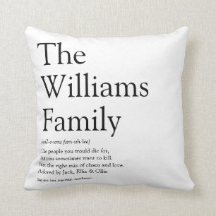 Personalized Your Family Definition Cushion