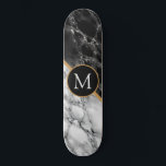 Personalized Your Letter Skateboard Marble Stone<br><div class="desc">personalized Skateboards with Black White Marble Stone Design - Add Your Letter / or Year - Age / Number / More - with Customization Tool !</div>