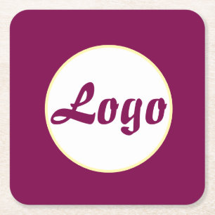 PERSONALIZED YOUR OWN LOGO OFFICE BUSINESS MODERN SQUARE PAPER COASTER