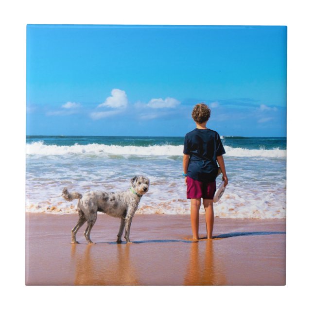 Personalized Your Pet Photo Ceramic Tile Gift (Front)