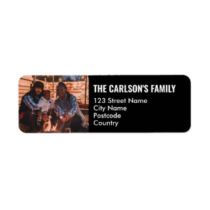 Personalized Your Photo in Black Frame with Texts