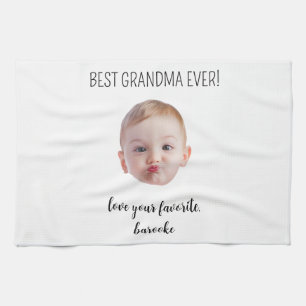 Personalized Your Photo & Text Mother’s Day Birth Tea Towel