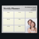 Personalized Your Photo Weekly Planner Plain Gray Notepad<br><div class="desc">The design has plain gray background and seven days sections boxes for weekly planner. Replace the picture with your own portrait photo. It will make a lovely custom made gifts either for a couple, friends or family.</div>