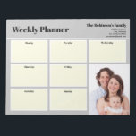 Personalized Your Photo Weekly Planner Plain Gray Notepad<br><div class="desc">The design has plain gray background and seven days sections boxes for weekly planner. Replace the picture with your own portrait photo. It will make a lovely custom made gifts either for a couple, friends or family.</div>