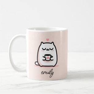 Personalized Zen Cat – Cute Meditating Cat Design Coffee Mug