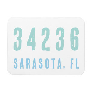 Personalized Zip Code, City, State   Coastal Blues Magnet