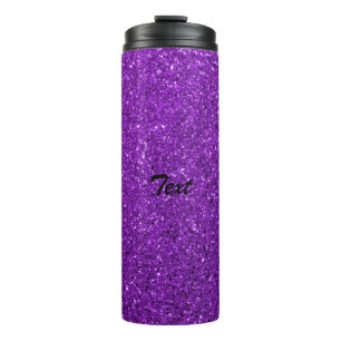 PersonalizedPurple Glitter Custom Name Thermal Tumbler