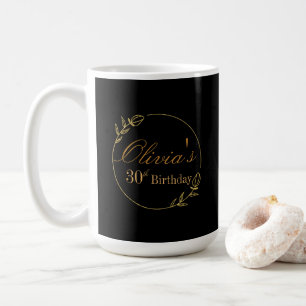 Personalizes Birthday with Golden Frame Coffee Mug